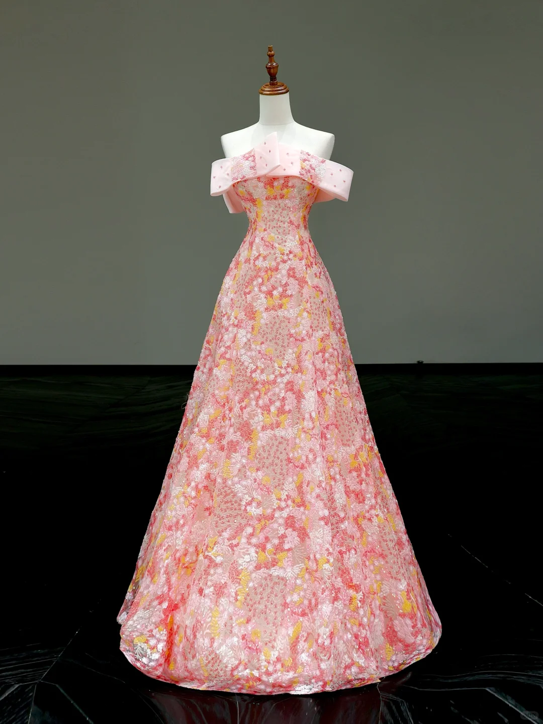 Hermoso vestido de fiesta largo con lentejuelas y hombros descubiertos, vestido de fiesta, vestidos de graduación DP795