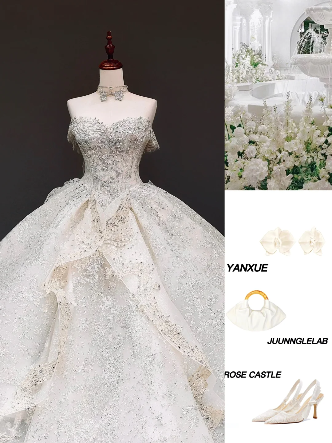 Vestido de novia princesa, vestido de baile, escote corazón, lentejuelas blancas, vestidos de novia DP815