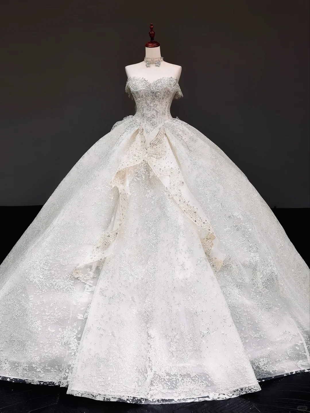 Vestido de novia princesa, vestido de baile, escote corazón, lentejuelas blancas, vestidos de novia DP815