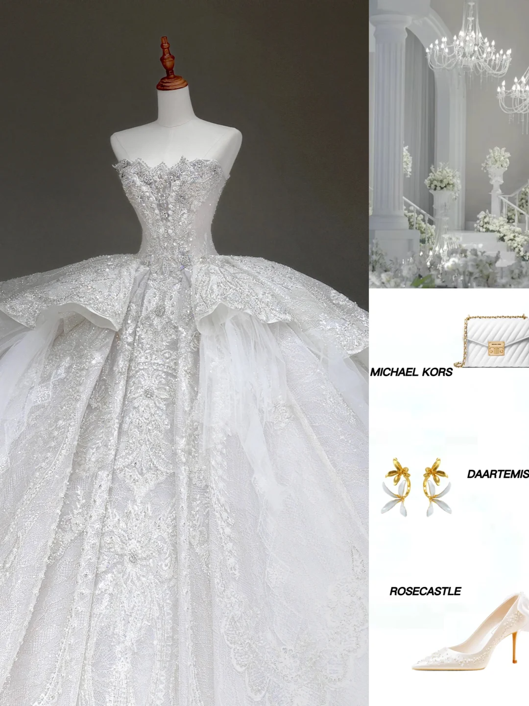 Vestido de novia princesa, sin tirantes, con lentejuelas blancas y cuentas, para invierno, DP878