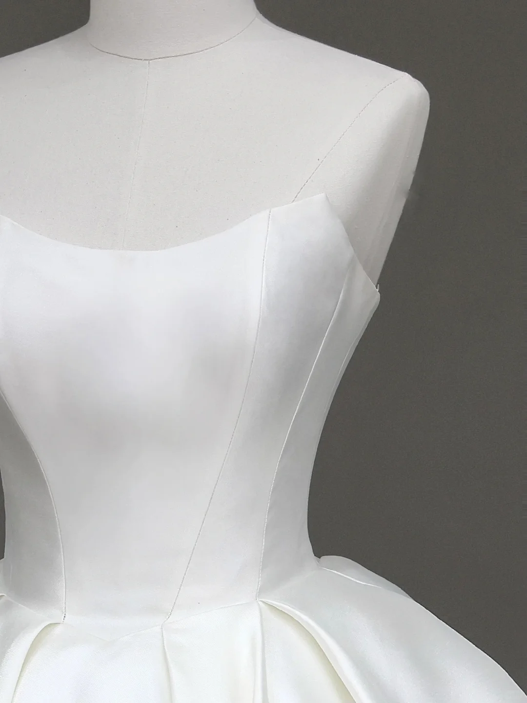 Vestido de novia atemporal, vestido de fiesta, escote corazón, satén blanco, vestidos de novia DP881