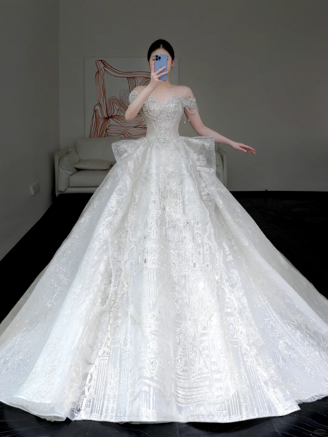 Vestido de novia princesa, sin tirantes, con lentejuelas blancas y cuentas, DP884