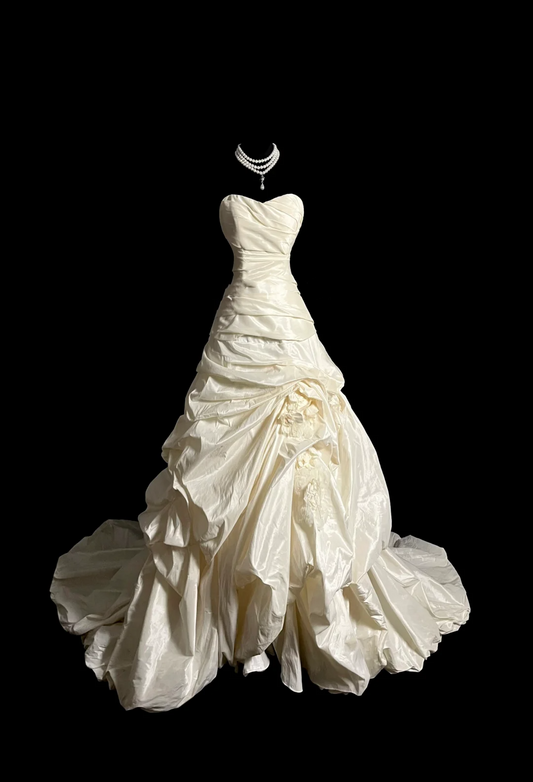 Vestido de novia vintage, vestido de baile, escote corazón, marfil, largo, vestidos de novia minimalistas DP922