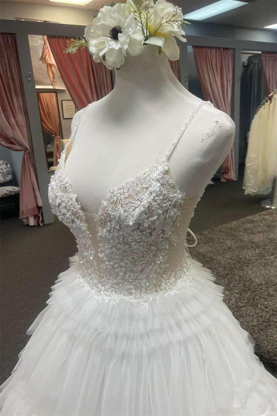 Long Prom Dress With Layered, Princess Appliques Beading Party Dresses GP567