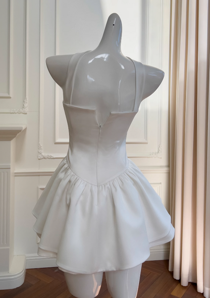 Fairytale White Strapless Short Prom Dress for Party&Birthday🤍Elegant Evening Dress ED01115