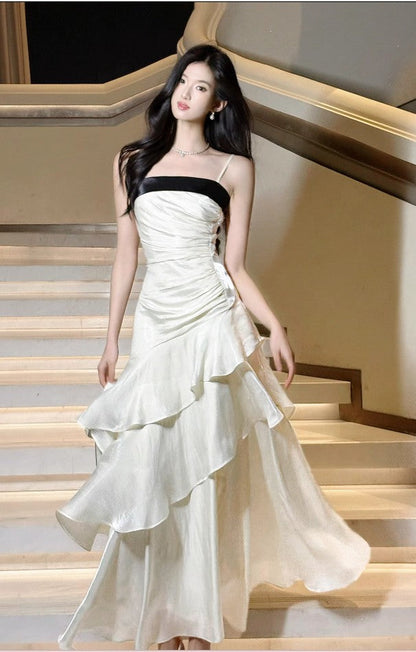 Vintage-Inspired Birthday Party Dresses Under $160🤍White Ruffled Layered Fairytale Graduation Prom Dresses ED01131