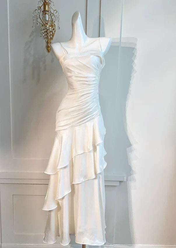 White Enchanted 🤍 Prom Dress for Party&Graduation-Ruffled Layered Fairytale Birthday Evening Dress SH2628