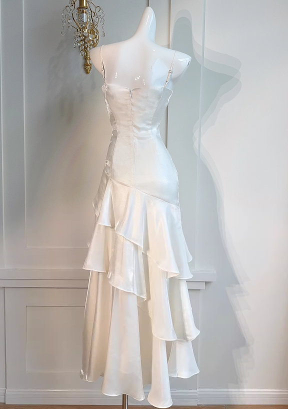 Vintage-Inspired Birthday Party Dresses Under $160🤍White Ruffled Layered Fairytale Graduation Prom Dresses ED01131