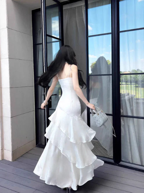 White Enchanted 🤍 Prom Dress for Party&Graduation-Ruffled Layered Fairytale Birthday Evening Dress SH2628