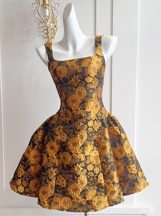 Vestido francés con flores 3D ED01171