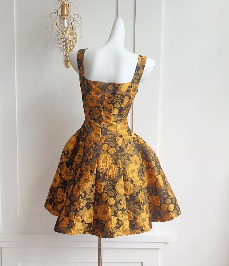 Vestido francés con flores 3D ED01171