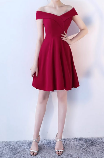 Vestido sencillo con hombros descubiertos y elegante para banquete ED01185
