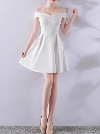 Vestido sencillo con hombros descubiertos y elegante para banquete ED01185