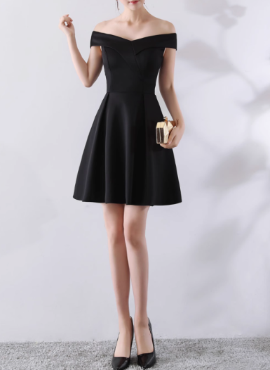 Vestido sencillo con hombros descubiertos y elegante para banquete ED01185