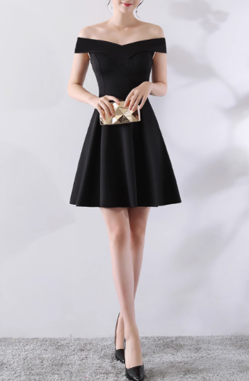 Vestido sencillo con hombros descubiertos y elegante para banquete ED01185