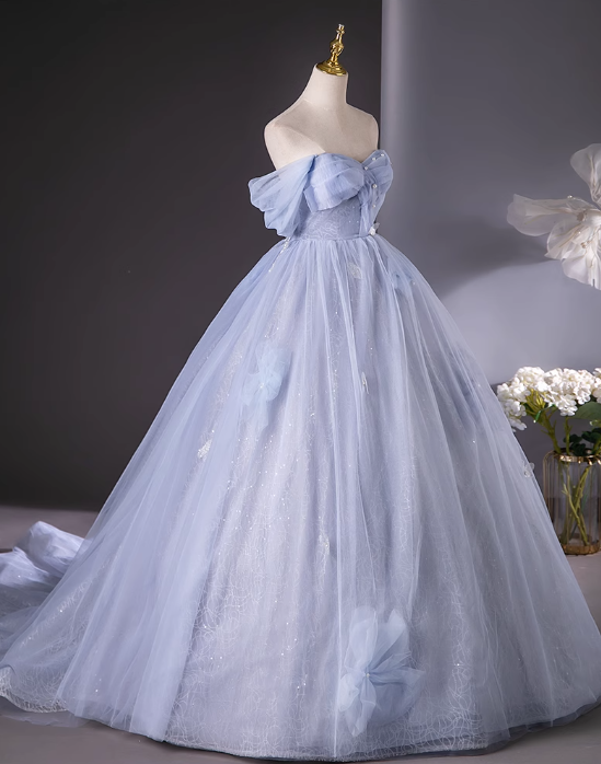 Vestido de fiesta largo de tul con escote corazón y corte en A, vestido formal elegante ED01238