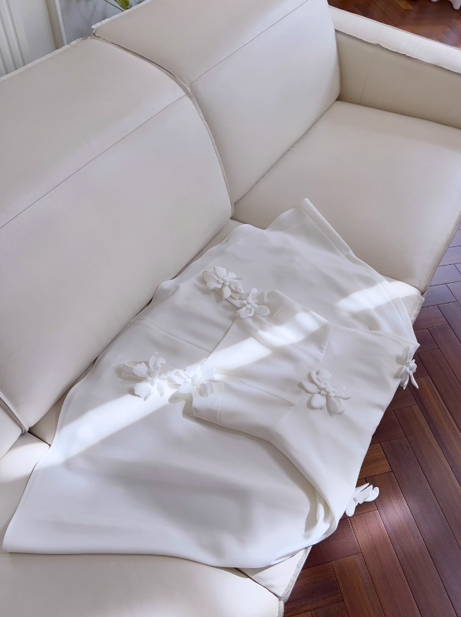 Vestido retro francés con tirantes blancos y flores ED01250