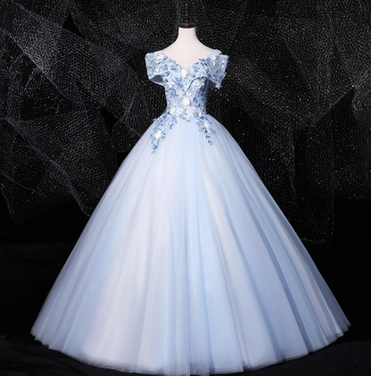 Vestido de fiesta largo de tul con bordado y hombros descubiertos, corte A, elegante vestido formal largo ED01261