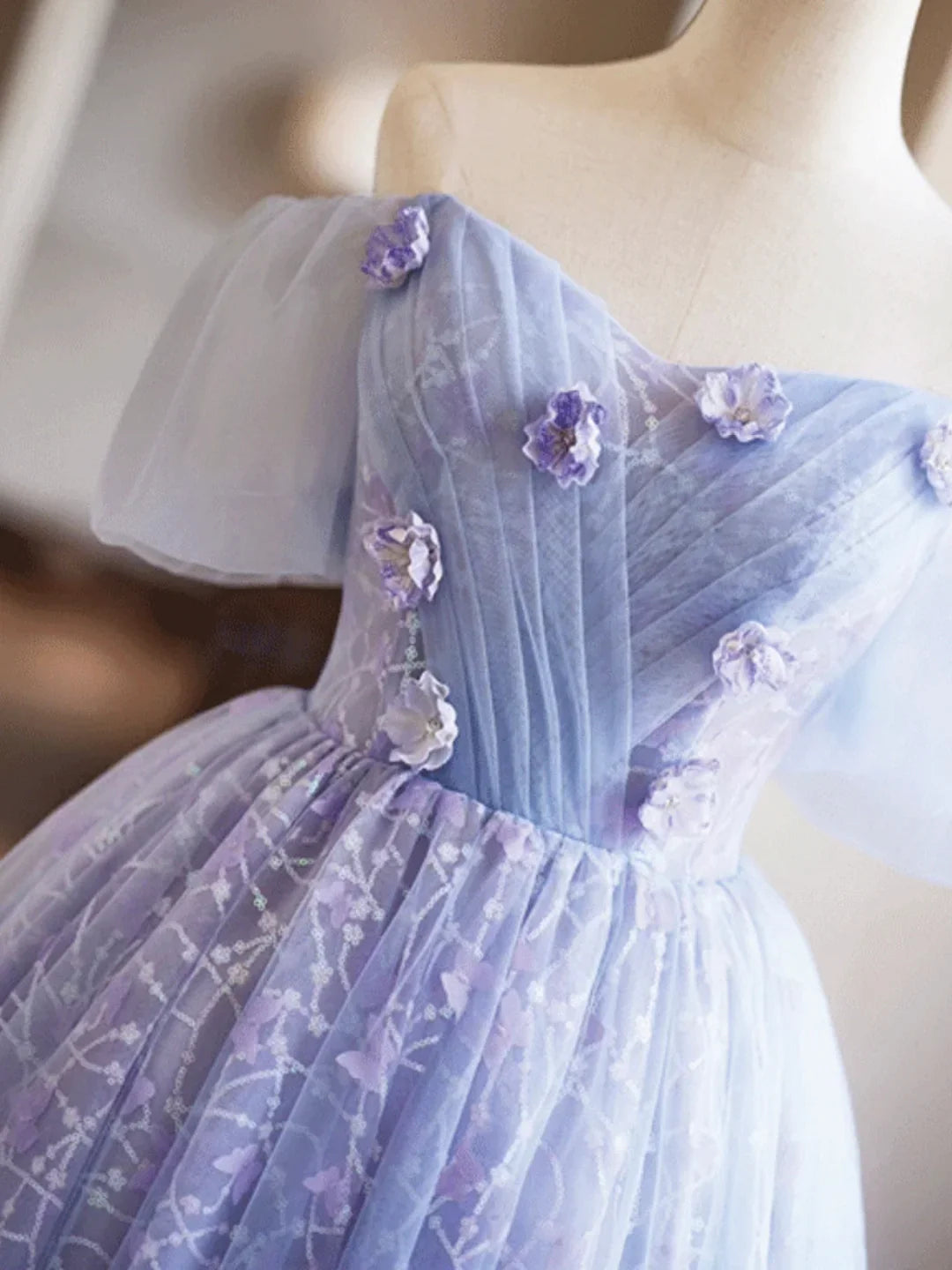 Lavender Appliques Sequins Homecoming Dress, Beautiful A-Line Short Prom Dress ED01327