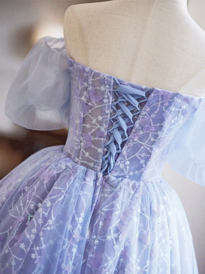 Lavender Appliques Sequins Homecoming Dress, Beautiful A-Line Short Prom Dress ED01327