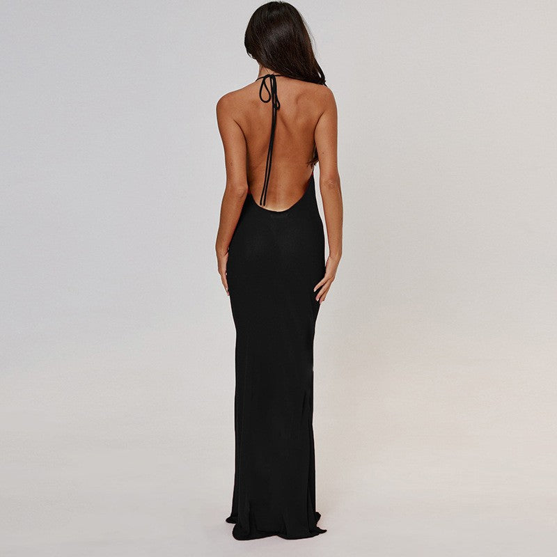Red Mermaid Halter Neck Long Ball Dress Backless Evening Dress ED01390