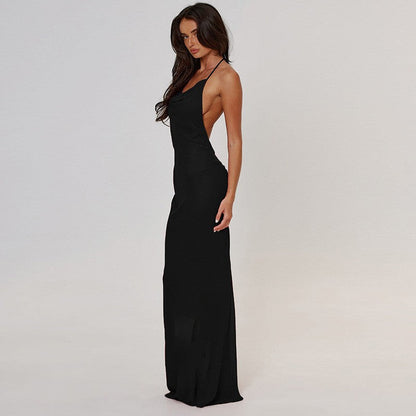 Red Mermaid Halter Neck Long Ball Dress Backless Evening Dress ED01390