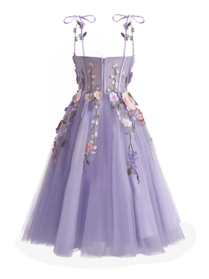 A-Line Sweetheart Neckline Lavender Applique  Mini Short Prom Dress Homecoming Dress ED01393