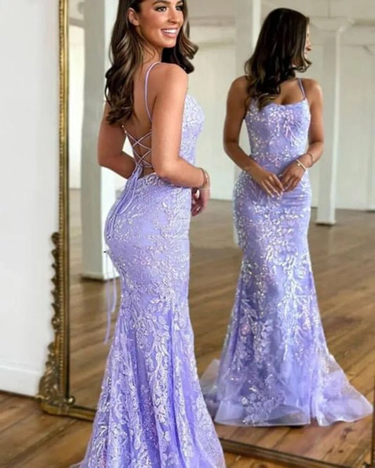 Mermaid Scoop Lace Long Prom Dress ED01404