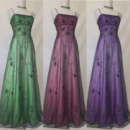 Vintage Blue Gradient Empire Prom Dresses Backless Romantic Beaded Evening Dresses  ED01406