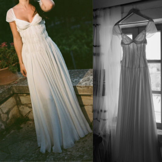 Elegant White A-Line Long Prom Dress Enchanted Chiffon Wedding Dress ED01511