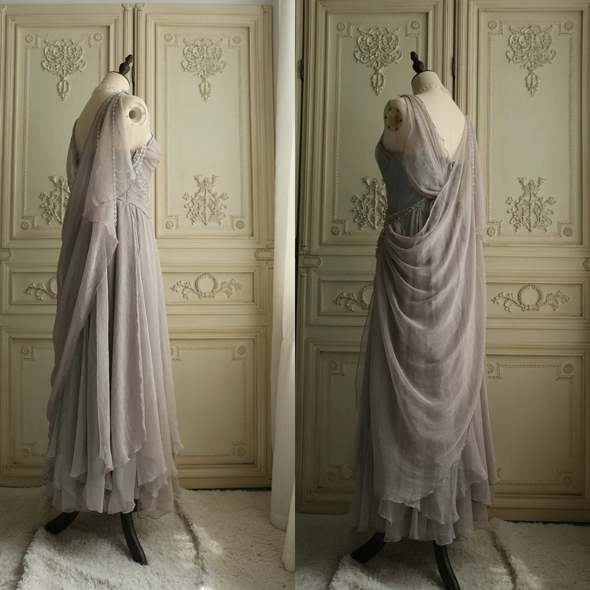 Vestidos de fiesta asequibles por menos de $180 ||Precioso vestido de fiesta de gasa rosa con tirantes finos y perlas de princesa ED01517