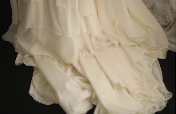 Vestido largo estilo imperio de gasa con escote cuadrado en beige, con encaje y cuentas, para fiesta de graduación, boda, ED01583