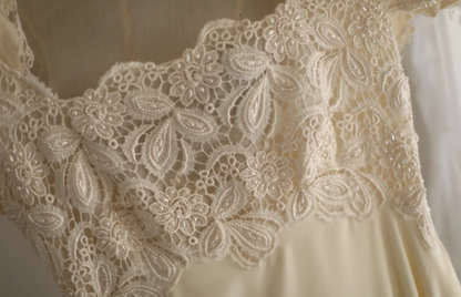 Vestido largo estilo imperio de gasa con escote cuadrado en beige, con encaje y cuentas, para fiesta de graduación, boda, ED01583