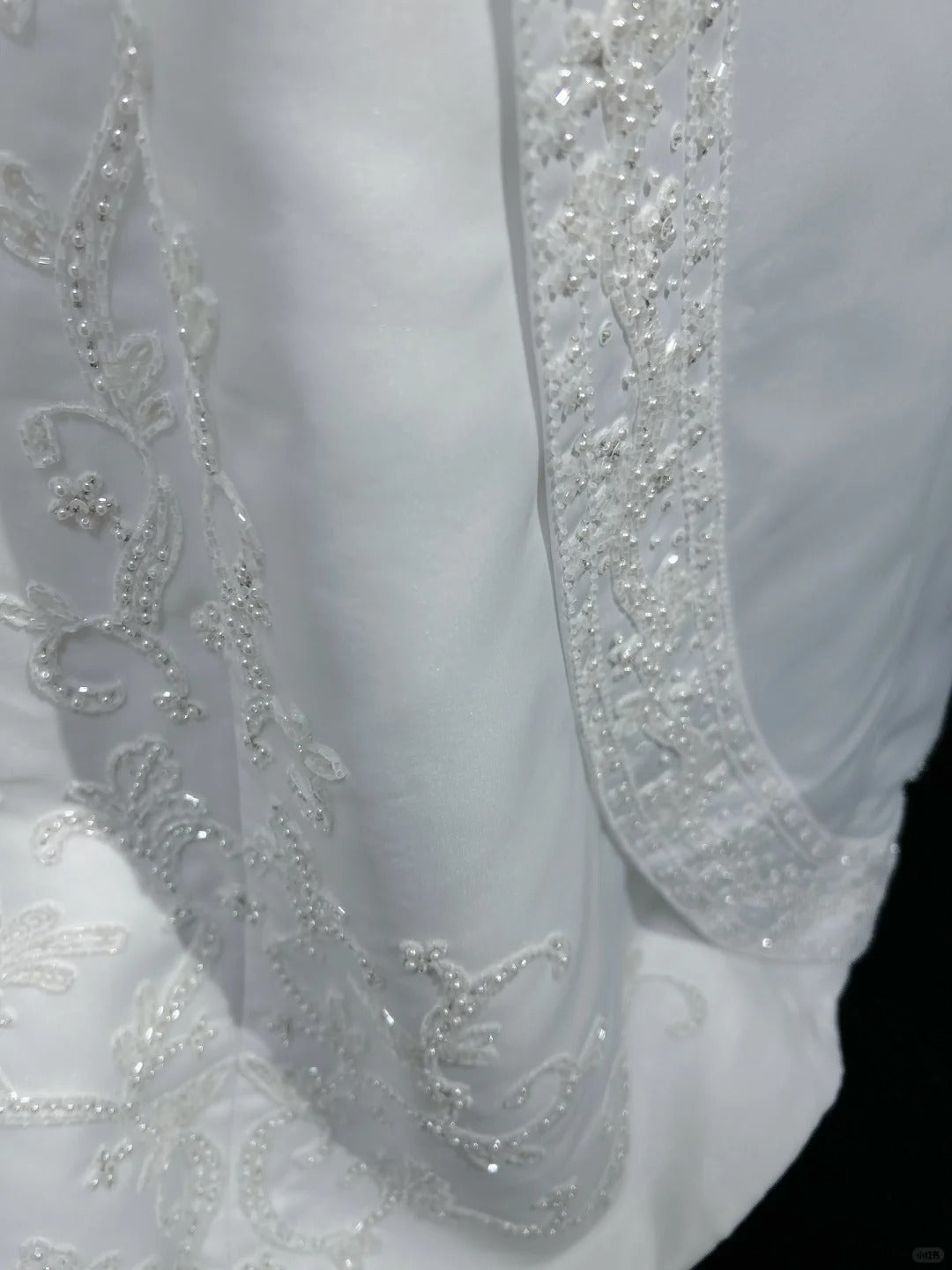 Vestido de fiesta largo de satén con cuentas y tirantes finos, corte A, blanco, para novia, graduación, ED01630