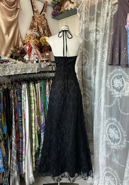 Black/Red Sweet Vintage Fashion Backless Long A-Line Chiffon Tulle Ball Gown Evening Dress Birthday Dress gh4244