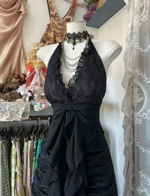 Black/Red Sweet Vintage Fashion Backless Long A-Line Chiffon Tulle Ball Gown Evening Dress Birthday Dress gh4244