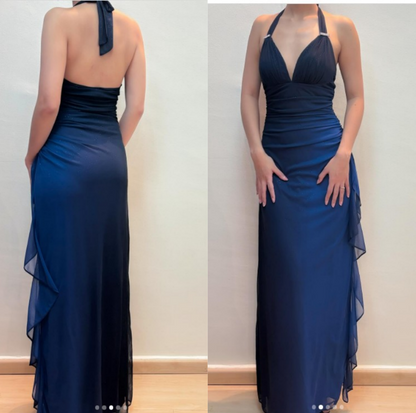 Shiny ✨Chiffon Prom Dress for Party&Birthday Elegant Halter Sweetheart Niche Ruffled Evening Gown ED01643