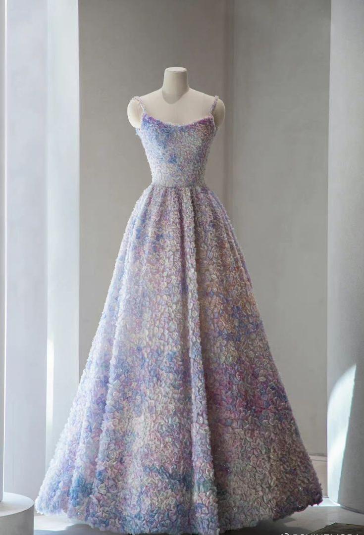 Vestido largo de fiesta con tirantes finos, corte A, tul y apliques, para ceremonia de cumpleaños, ED01654