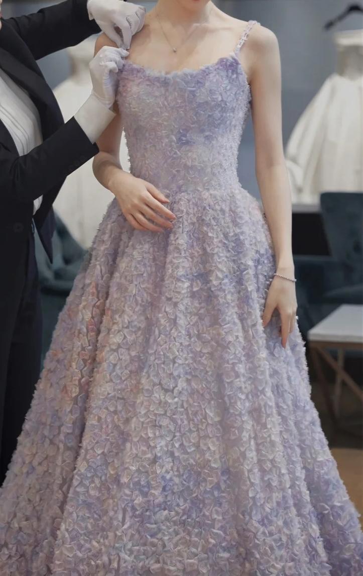 Vestido largo de fiesta con tirantes finos, corte A, tul y apliques, para ceremonia de cumpleaños, ED01654