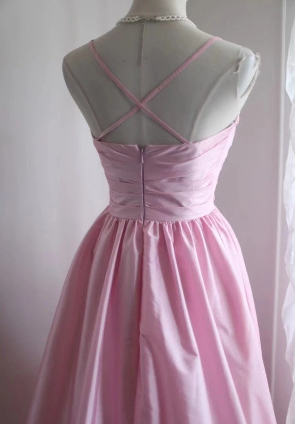 Vestido de novia largo de satén con tirantes finos, corte A, para cumpleaños, quinceañera, fiesta de graduación, ED01712