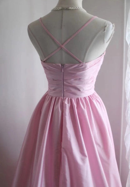 Vestido de novia largo de satén con tirantes finos, corte A, para cumpleaños, quinceañera, fiesta de graduación, ED01712
