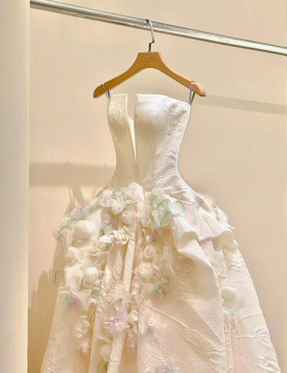 Vestido de fiesta largo de satén con tirantes finos y corte en A, precioso vestido de novia con apliques ED01729