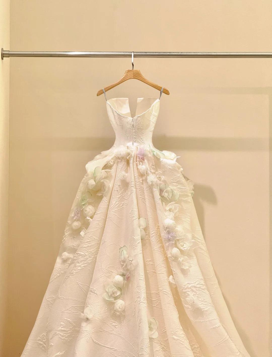 Vestido de fiesta largo de satén con tirantes finos y corte en A, precioso vestido de novia con apliques ED01729
