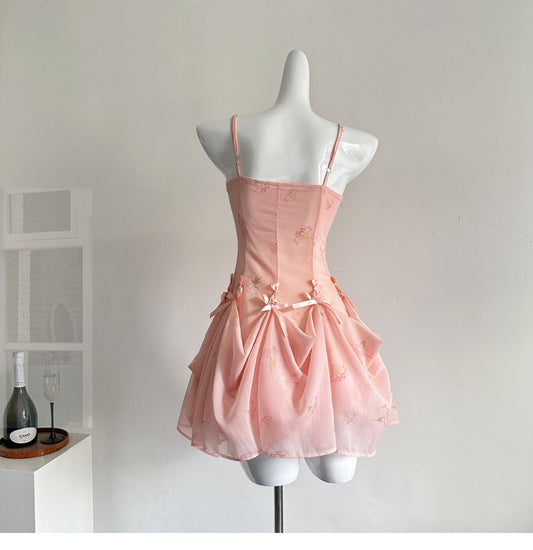 Vestido de fiesta corto rosa con varios estilos para cumpleaños y fiestas ED01938