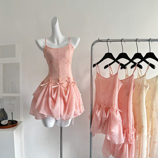 Vestido de fiesta corto rosa con varios estilos para cumpleaños y fiestas ED01938