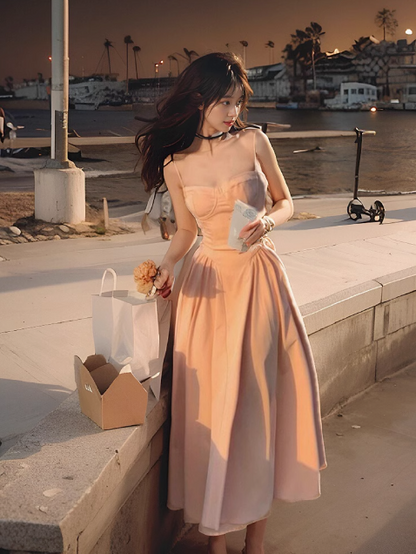 Vestido de ballet con tirantes franceses en forma de A ED0202