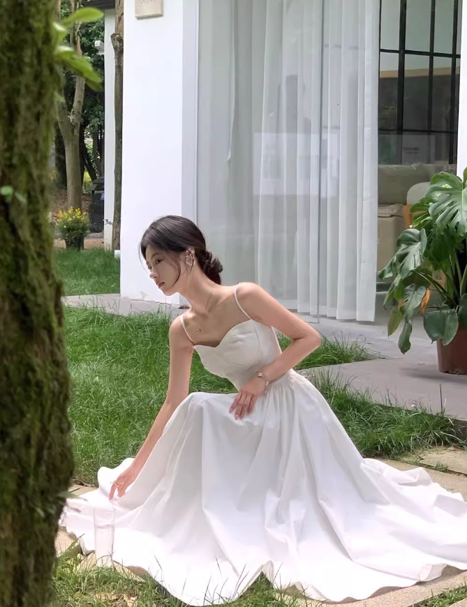 Vestido de ballet con tirantes franceses en forma de A ED0202