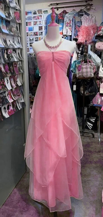 Fairytale Yellow Chiffon Cocktail Dress Halter Neck Sleeveless Party Dress ED02154