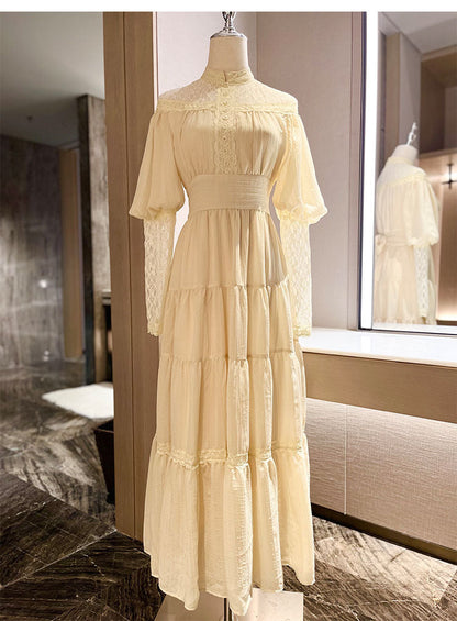 Vintage Palace Style Lace Chiffon Prom Dresses Fairytale Birthday Evening Gowns ED02251