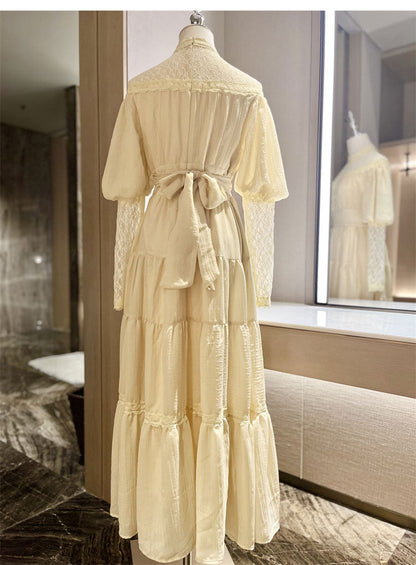 Vintage Palace Style Lace Chiffon Prom Dresses Fairytale Birthday Evening Gowns ED02251